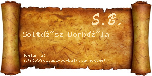 Soltész Borbála névjegykártya